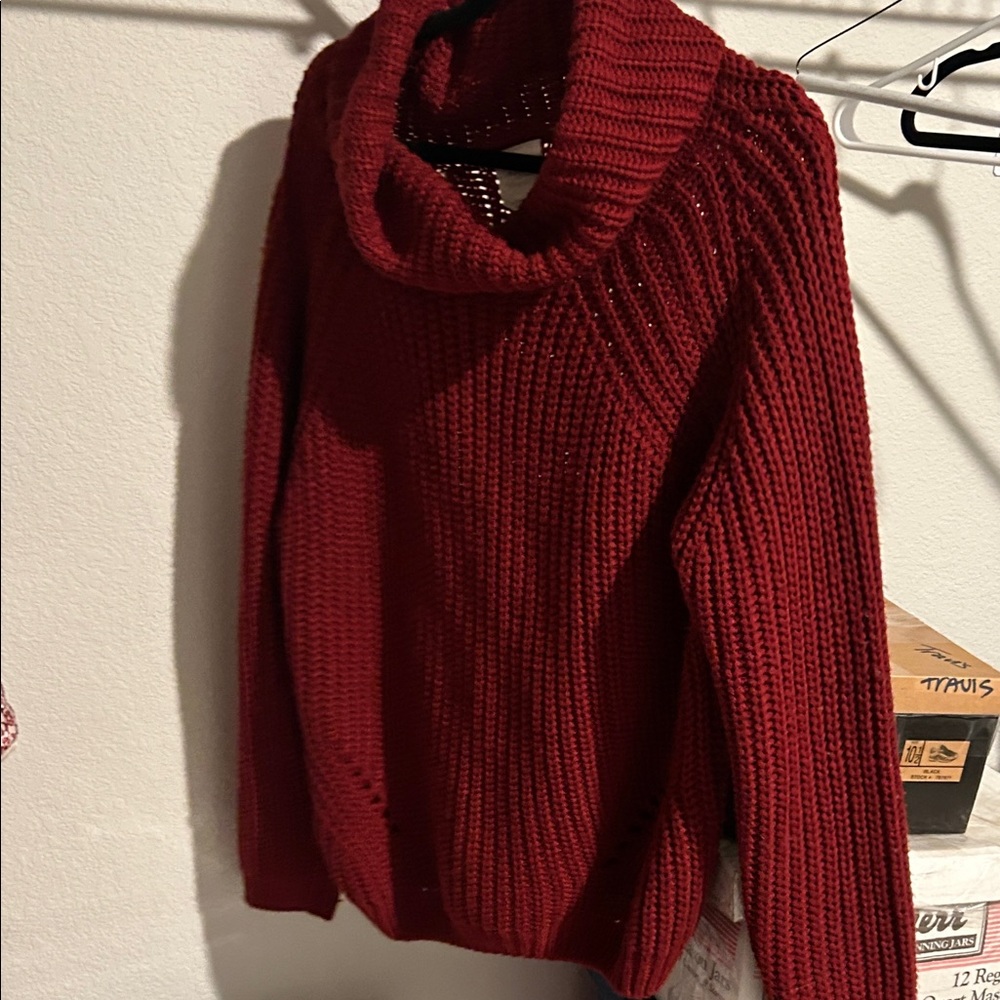 Chic Maroon Cowl Neck Sweater